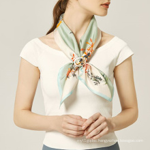 Fresh breeze 12M/M 100% silk scarf 64cm*64cm digital print satin silk scarf for women silk